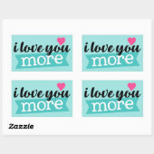 Sticker Rectangulaire Je t'aime plus d'autocollant d'art (Feuille)