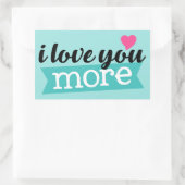 Sticker Rectangulaire Je t'aime plus d'autocollant d'art (Sac)
