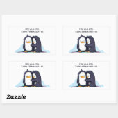 Sticker Rectangulaire Je t'aime un lottle Penguins - Sticker! (Feuille)