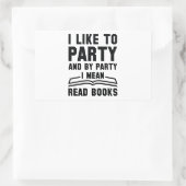 Sticker Rectangulaire Je Veux Dire Lire Des Livres (Sac)