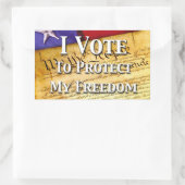 Sticker Rectangulaire Je Vote Pour Protéger Ma Liberté (Sac)