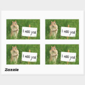 Sticker Rectangulaire Je vous manque Chipmunk avec signe (Feuille)