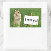 Sticker Rectangulaire Je vous manque Chipmunk avec signe (Sac)