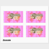 Sticker Rectangulaire Je vous remercie : Une expression sincère (Feuille)