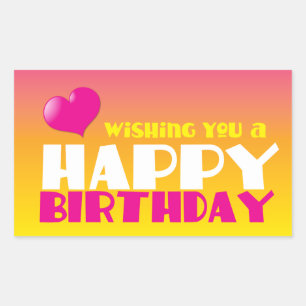 Sticker Rectangulaire Je vous souhaite un joyeux anniversaire !