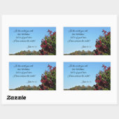 Sticker Rectangulaire Jean 16:33 Dans le monde vous aurez... (Feuille)