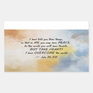 Sticker Rectangulaire Jean 16:33 J'AI SURMONTÉ le monde