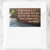 Sticker Rectangulaire Jean 7:38 Celui qui croit en moi (Sac)