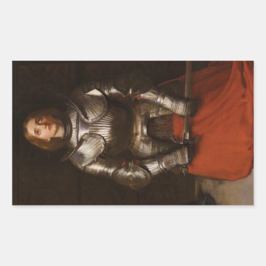 Sticker Rectangulaire Jeanne d'Arc c. 1865 par John Everett Millais (Devant)