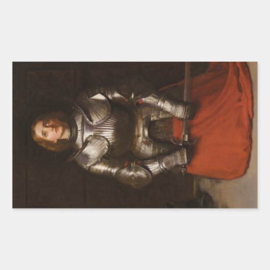 Sticker Rectangulaire Jeanne d'Arc (par John Everett Millais) (Devant)