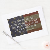 Sticker Rectangulaire Jefferson Citation sur la démocratie (Enveloppe)