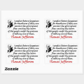 Sticker Rectangulaire Jefferson : Empêcher Le Gouvernement (Feuille)