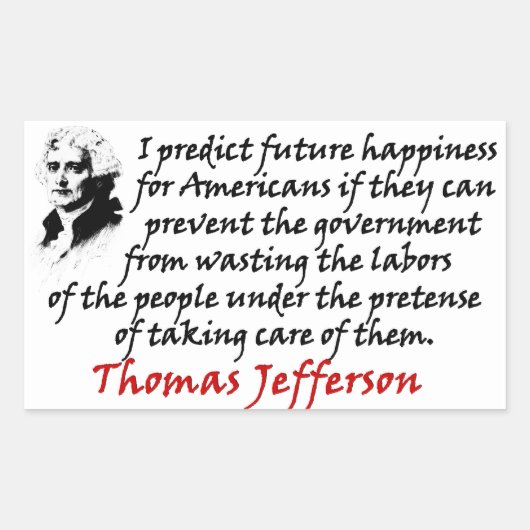 Sticker Rectangulaire Jefferson : Empêcher Le Gouvernement (Devant)