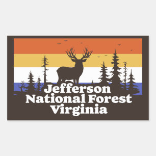 Sticker Rectangulaire Jefferson National Forest Virginia