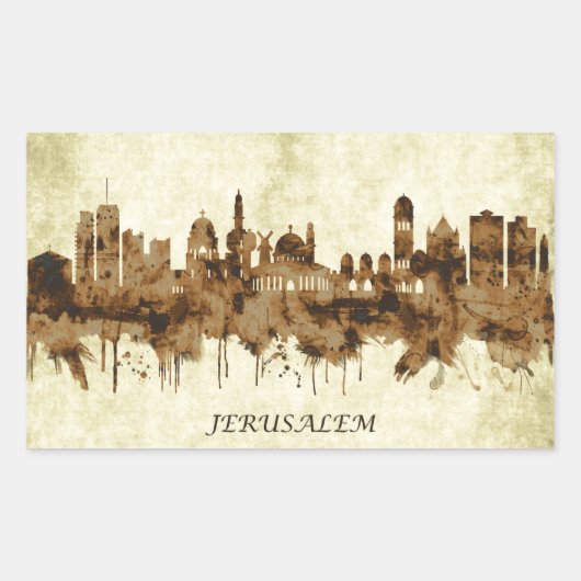 Sticker Rectangulaire Jérusalem Israël Cityscape (Devant)