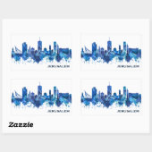 Sticker Rectangulaire Jérusalem Israel Skyline Blue (Feuille)