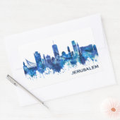 Sticker Rectangulaire Jérusalem Israel Skyline Blue (Enveloppe)