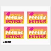 Sticker Rectangulaire J'espère que tu te sens mieux ! (Feuille)