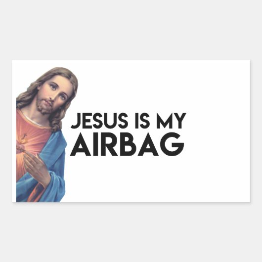 Sticker Rectangulaire Jesuis is my Airbag (Devant)