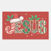 Sticker Rectangulaire Jésus chrétien Religieux Dire Foi Bible Verse (Devant)