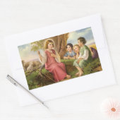 Sticker Rectangulaire Jésus Christ Enseigner les enfants, Religion Vinta (Enveloppe)