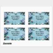 Sticker Rectangulaire Jésus Christ : le meilleur cadeau de Noël (Feuille)