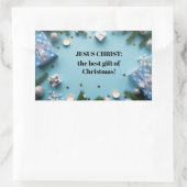 Sticker Rectangulaire Jésus Christ : le meilleur cadeau de Noël (Sac)