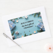 Sticker Rectangulaire Jésus Christ : le meilleur cadeau de Noël (Enveloppe)
