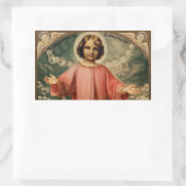 STICKER RECTANGULAIRE JÉSUS ENFANT AUX ANGES, (Sac)