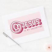 Sticker Rectangulaire Jésus Est Mon Valentin Christian Red Heart Retro (Enveloppe)