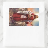Sticker Rectangulaire Jésus et agneaux (Sac)