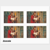 Sticker Rectangulaire Jésus frappe à la porte (Feuille)
