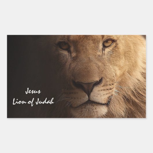 Sticker Rectangulaire Jésus Lion de Juda Citation chrétienne inspiration (Devant)