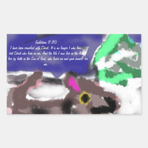 Sticker Rectangulaire Jésus plan amour