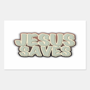 Sticker Rectangulaire Jésus sauve