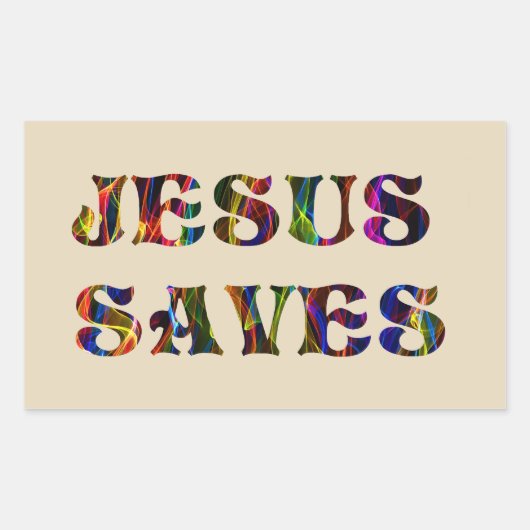 STICKER RECTANGULAIRE JESUS SAVES (Devant)