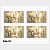 Sticker Rectangulaire Jésus sur le tombeau vide Résurrection de Pâques (Feuille)