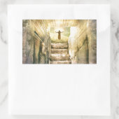 Sticker Rectangulaire Jésus sur le tombeau vide Résurrection de Pâques (Sac)