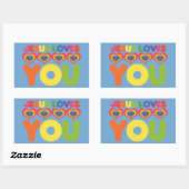 Sticker Rectangulaire Jésus t'aime (Feuille)