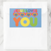 Sticker Rectangulaire Jésus t'aime (Sac)