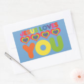 Sticker Rectangulaire Jésus t'aime (Enveloppe)