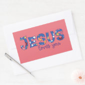 Sticker Rectangulaire Jésus t'aime (Enveloppe)