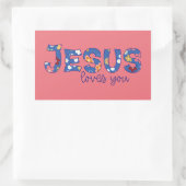 Sticker Rectangulaire Jésus t'aime (Sac)