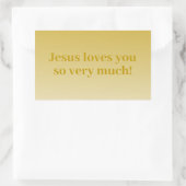 Sticker Rectangulaire Jésus t'aime tellement ! (Sac)