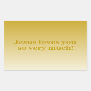 Sticker Rectangulaire Jésus vous aime tellement !