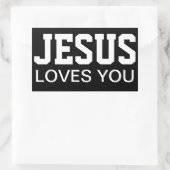 Sticker Rectangulaire Jésus Vous Aime Typographie Motivationnelle (Sac)
