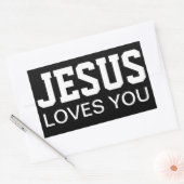 Sticker Rectangulaire Jésus Vous Aime Typographie Motivationnelle (Enveloppe)