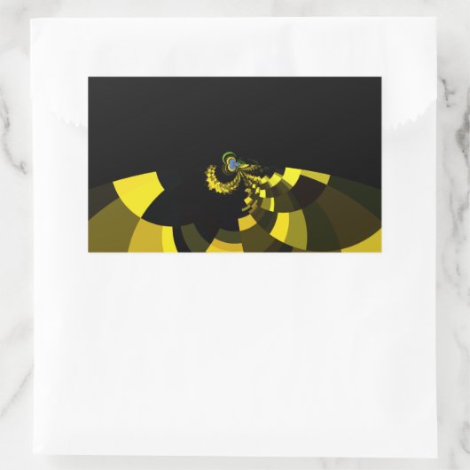 Sticker Rectangulaire Jet Black et Gold Vector Art Design graphique (Sac)