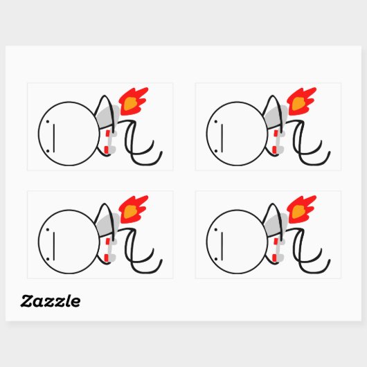 Sticker Rectangulaire Jet Pack Guy (Feuille)