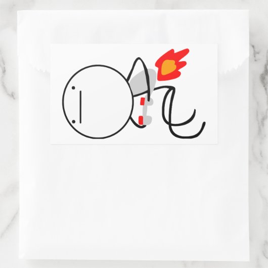 Sticker Rectangulaire Jet Pack Guy (Sac)